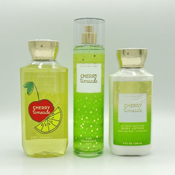 Bath and Body Works Cherry Limeade Shower Gel, Fine Fragrance Mist and Body Lotion 3-Piece Bundle