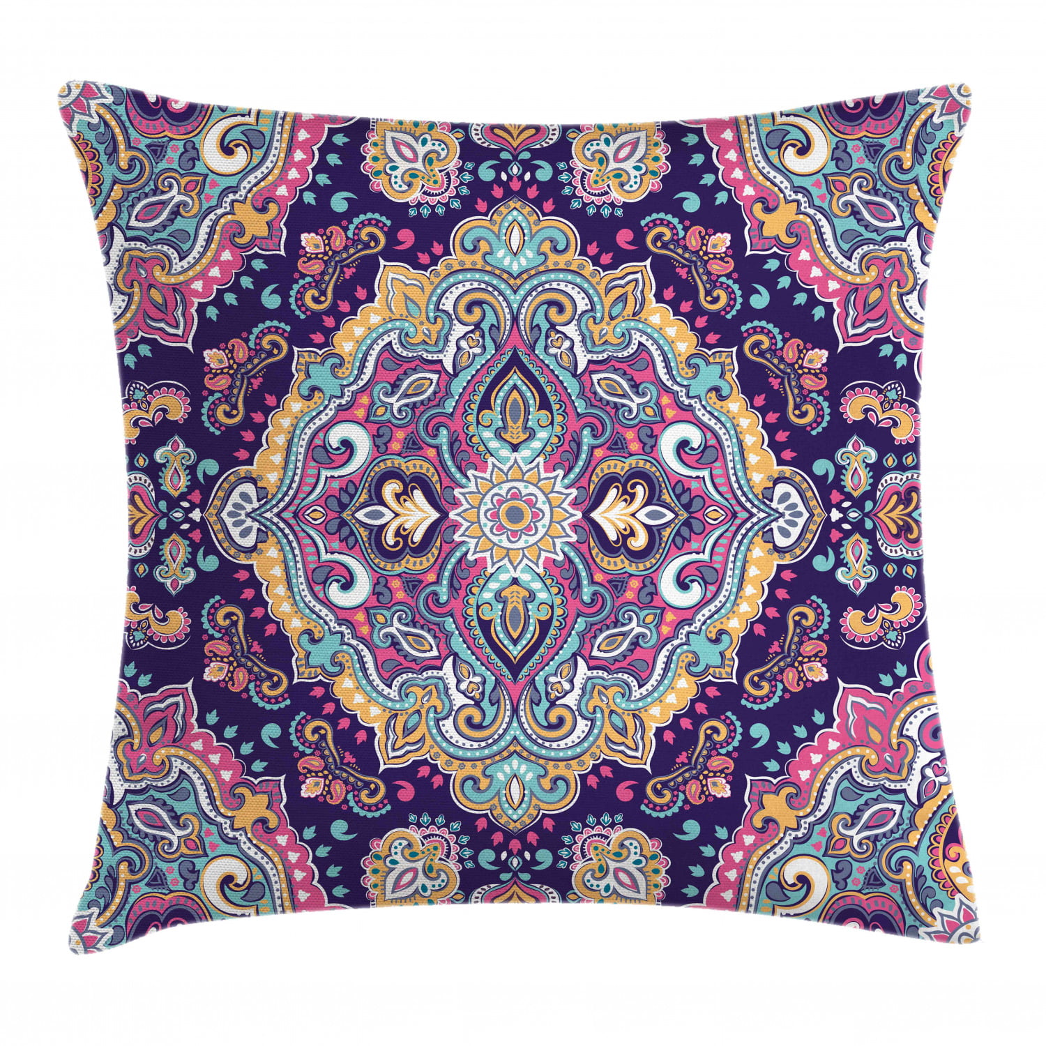Indian Pom Pom Elephant Mandala Cushion Cover Ethnic Pillow Cover Ottoman Throw 