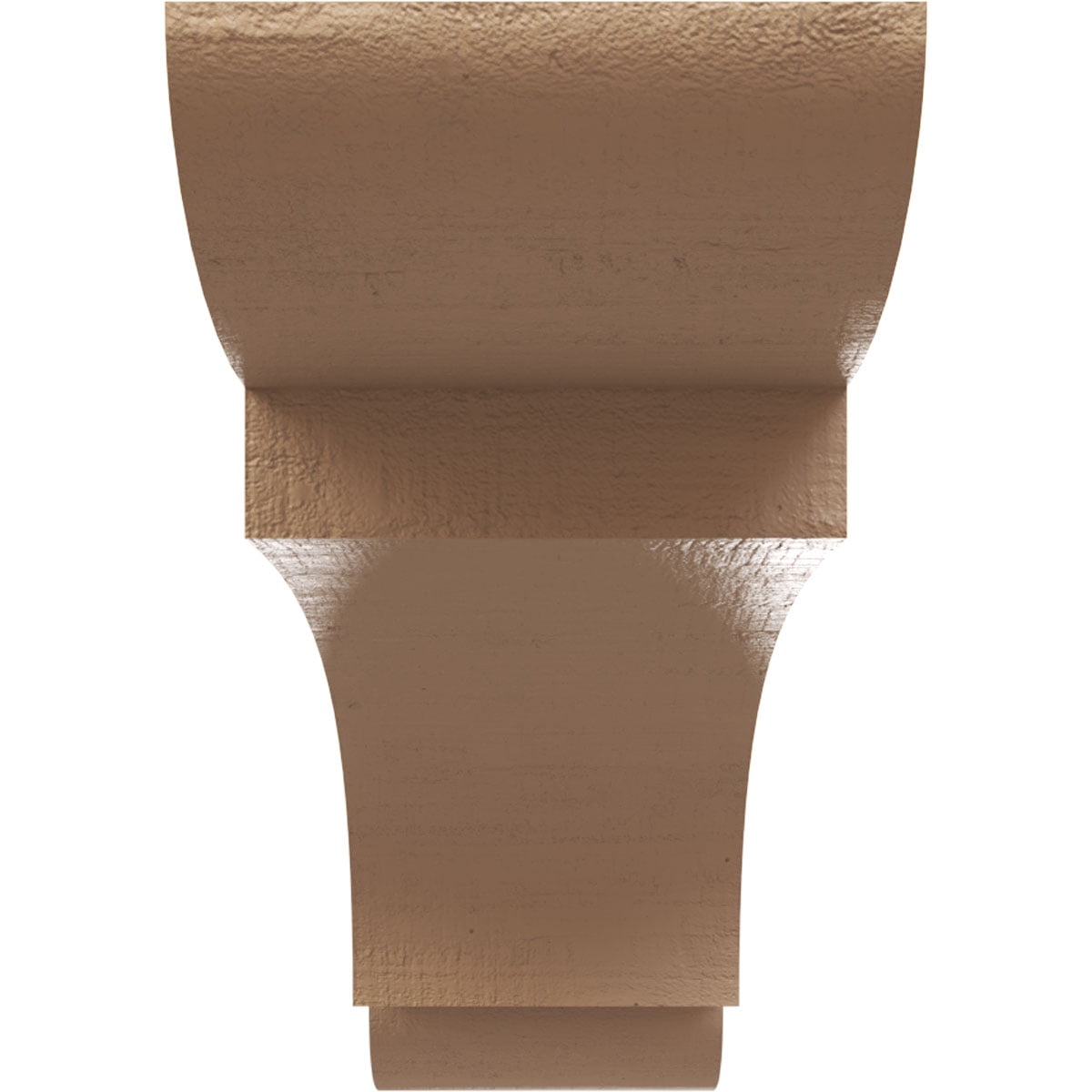 2"W x 12"D x 4"H Thin New Brighton Rough Cedar Woodgrain TimberThane Corbel, Primed Tan