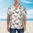 thumbnail image 2 of Sikiie Chickens Print Men's Hawaiian Shirt, Summer Beach Button Pocket Short Sleeve T-Shirt,X-Large, 2 of 7