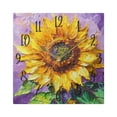 thumbnail image 5 of WOBOGO Bright Yellow Sunflower Wall Clock 7.78 Inch Battery Operated Silent Unit Square Rustic Vintage Style for Home Bedroom Office Black Pointer, 5 of 8