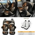 thumbnail image 3 of Jeiento Horse Car Seat Cover Full Set with Steering Wheel Cover Seat Belt Strap Cover Trash Can Rear View Mirror Cover Cup Coasters Keychain Air Vent Storage Bag, 15 PCS, Brown Black, 3 of 7