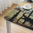 thumbnail image 4 of HAOXIT Elastic Polyester Fitted Table Cover, Lagoon Gondolas Moored by Saint Mark Square on Grand Canals Dreamy Sky Decorative Square Dinner Fitted Table Cloth,Fits Square Tables 54''x54'', 4 of 7