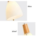 thumbnail image 4 of FSLiving J Type Track Mount Pendant Fixtures for The Kitchen Counter and bar Hanging Lamp Modern Wood and Matte Glass,Bulb not Included - 3 Pack, 4 of 7