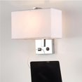 thumbnail image 3 of Inteprter Lámpara de pared de cabecera para el hogar, lámpara de pared para sala de estar, apliques de pared, pantalla de tela de alta para el Iluminación navideña 1 USB Inteprter HA024237-01, 3 of 6