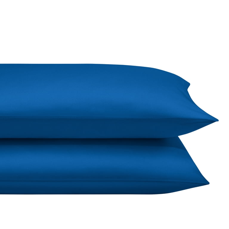NT Bay Satin Pillowcases Queen, Set of 2 Royal Blue photo 4