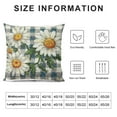 thumbnail image 5 of Nawypu Daisy Gray Buffalo Plaid Throw Pillow Cover, Spring Flower Cushion Case for Sofa Couch, 5 of 5