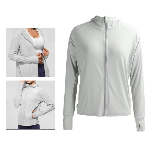 Women Zipper Anti Jacket Cooling Breathable Sun Protection Jacket Sun Protection Clothing Protection Long Sleeve Shirt Hooded Jacket Sun Hoodie With