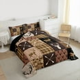 thumbnail image 3 of jejeloiu Safari Animal Deer Bedding Comforter Set,Rustic Farmhouse Cabin Twin Comforter Sets,Brown Geometric Checkered Bedding Set For Boys Teens,Luxury Bedroom Decor Reversible,2-Piece, 3 of 8
