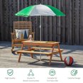 thumbnail image 6 of Kids Wooden Picnic Table with Umbrella & Storage, 2-in-1 Sand & Water Play Table, Outdoor Furniture for Garden, Patio, Ages 3-6, Natural, 6 of 10