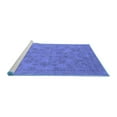 thumbnail image 2 of Ahgly Company Machine Washable Indoor Round Oriental Blue Industrial Area Rugs, 4' Round, 2 of 4