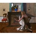 thumbnail image 2 of Vallotton, Felix 30x26 Black Ornate Wood Framed with Double Matting Museum Art Print Titled - Interior With a Woman In a Shirt, 2 of 4
