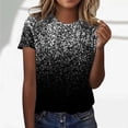 thumbnail image 2 of TSADFHJI Chandails pour Femmes en Coton Mode Décontractée pour Femmes Dégradé à Paillettes Imprimé Col Rond T-Shirt Ample, 2 of 5
