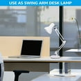 thumbnail image 4 of Torchstar Metal Swing Arm Desk Lamp, Interchangeable Base & Clamp for College, White, 4 of 7