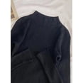 thumbnail image 4 of Jersey de cuello alto suave para mujer, suéter básico informal ajustado, elástico, Top de punto acanalado suave, otoño e invierno, 2024, 4 of 5