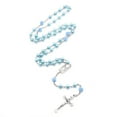 thumbnail image 2 of YQZIYOU 6mm Pearl Beads Catholic Rosary Necklace with Flower Jesus Christ Crucifix Cross First Communion Gifts Confirmation Gifts for Girls Teens Women Men, 2 of 5