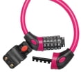 thumbnail image 5 of Uxcell 3.9 Feet Combination Bicycle Lock, 5 Digit Steel Cable Long Coiled Resettable Combination Code Lock, Rose Red, 5 of 5