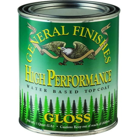 QTHG High Performance Water Based Topcoat, 1 quart, Gloss, The hardest, most durable consumer polyurethane top coat on the market today By General Finishes Ship from