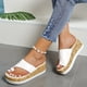 thumbnail image 2 of Diapositivas de corcho con plataforma para mujer, sandalias deslizantes con punta abierta y lazo en el dedo del pie, zapatos deslizantes de moda para exteriores, 2 of 4