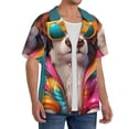 thumbnail image 2 of Kdxio Men's Hawaiian Shirt for Men Short Sleeve Shirt Colorful Sunglasses Dog Summer Casual Holiday Beach Button Down T-Shirts, 2 of 5