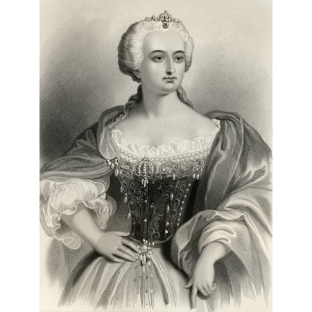 Maria Theresa Archduchess Of Austria And Queen Of Hungary And Bohemia 1717-1780 Engraved By WH Mote After G Staal From The Book World Noted Women By Mary Cowden Clarke Published 1858 Canvas Art - Ken