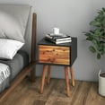 thumbnail image 2 of Costway End Table W/Drawers and Storage Wooden Mid-Century Accent Side Table Multipurpose for Bedroom Living Room Home Furniture Nightstand-Black, 2 of 10