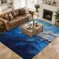 thumbnail image 3 of Abstract Ocean Area Rugs 8'x10', Washable Small Throw Rugs for Living Room Patio, Coastal Beach Sea Blue White Modern Art Indoor Outdoor Rug Non-Slip Low Pile Carpet Runner Reversible Floor Mats, 3 of 8