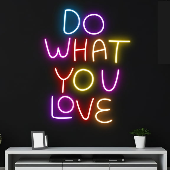 Handmadetneonsign Custom Do What You Love Neon Sign, Personalized Name Neon Light, Colorful Bedroom