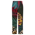 thumbnail image 6 of Red Jaguar Tropical Jungle Art Winter Female Pants Flannel High Waist Women Pants Lady Warm Straight Leg Plush Trousers, 6 of 7