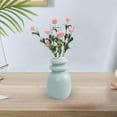 thumbnail image 4 of Jarrones de flores simples Jarrones decorativos Arreglo floral Jarrón de cerámica para comedor verde, 4 of 8