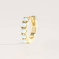 thumbnail image 6 of Multiple Sizes White Opal Hoop Earrings, 6 of 11