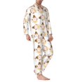 thumbnail image 2 of Naloa Cute Bee Gnome Men’s Pajamas Set - Long Sleeve Button Down Sleep Shirt and Pajama Bottoms Sleepwear Set-, 2 of 7