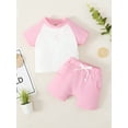 thumbnail image 2 of Genuiskids Toddler Baby Boy Girl Clothes Set 6M 12M 2T 3T 4T Kids Summer Outfits Short Sleeve Round Neck T-Shirt Drawstring Shorts Outfit 6M-4T, 2 of 9