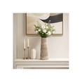 thumbnail image 3 of Modern 3D Printed Porcelain Vase for Living Room Decor - Decorative Home Accent for Bedroom and Office Styling - Tall Flower Vase for Coffee Table and House Styling - 17", Tan & Ivory, 3 of 12