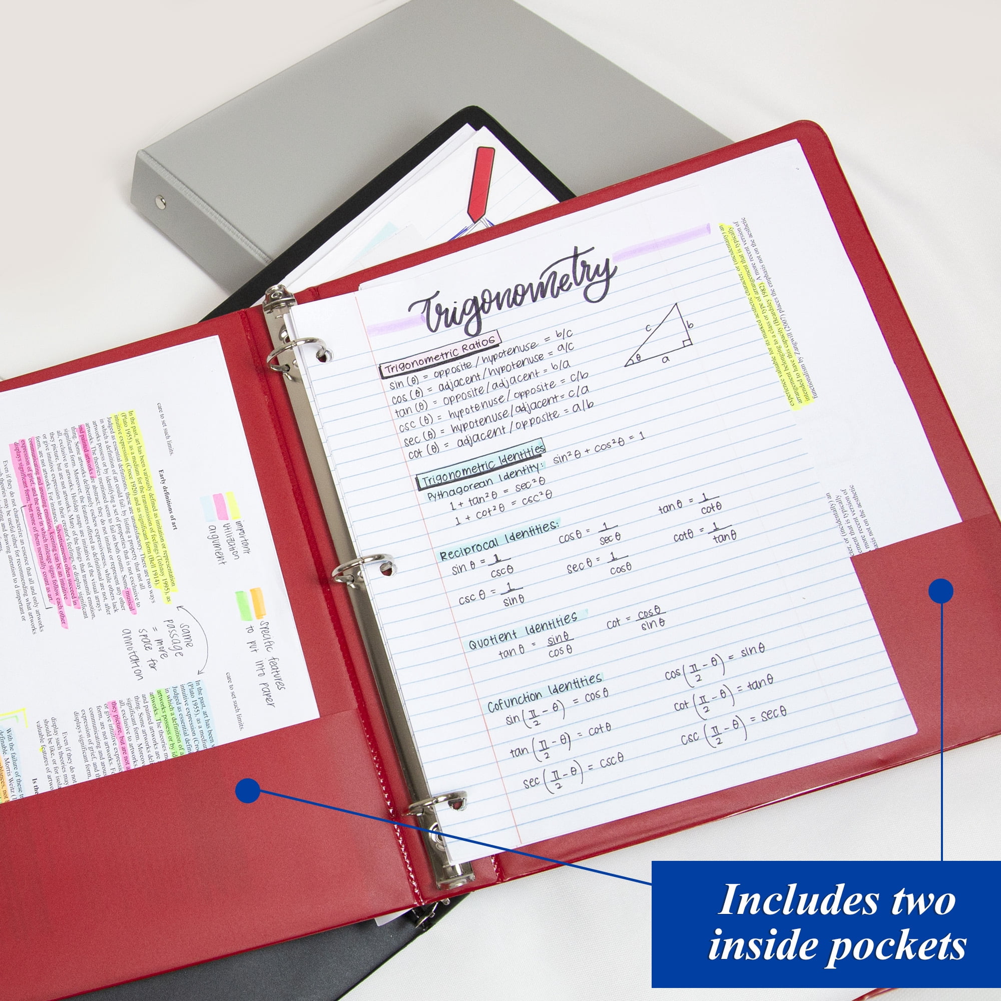 BAZIC 3 Ring Binder 1.5" Economy Binders, Round Ring Hold 280 Sheets, 24-Count