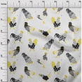 thumbnail image 3 of oneOone Cotton Cambric White & Yellow Fabric Rooster Cock Sewing Craft Projects Fabric Prints By Yard 56 Inch Wide, 3 of 6