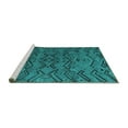 thumbnail image 2 of Ahgly Company Machine Washable Indoor Rectangle Abstract Turquoise Blue Modern Area Rugs, 2' x 3', 2 of 4