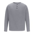 thumbnail image 3 of ztgadu Men's Solid Color V-Neck Pullover Loose Fallow Slim Long-Sleeved Top/Shirt Men's Plaid Work Shirts Waffle Weave Henley Men's Mens 3x Tank Tops, 3 of 6
