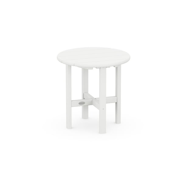 POLYWOOD Round 18" Side Table in White