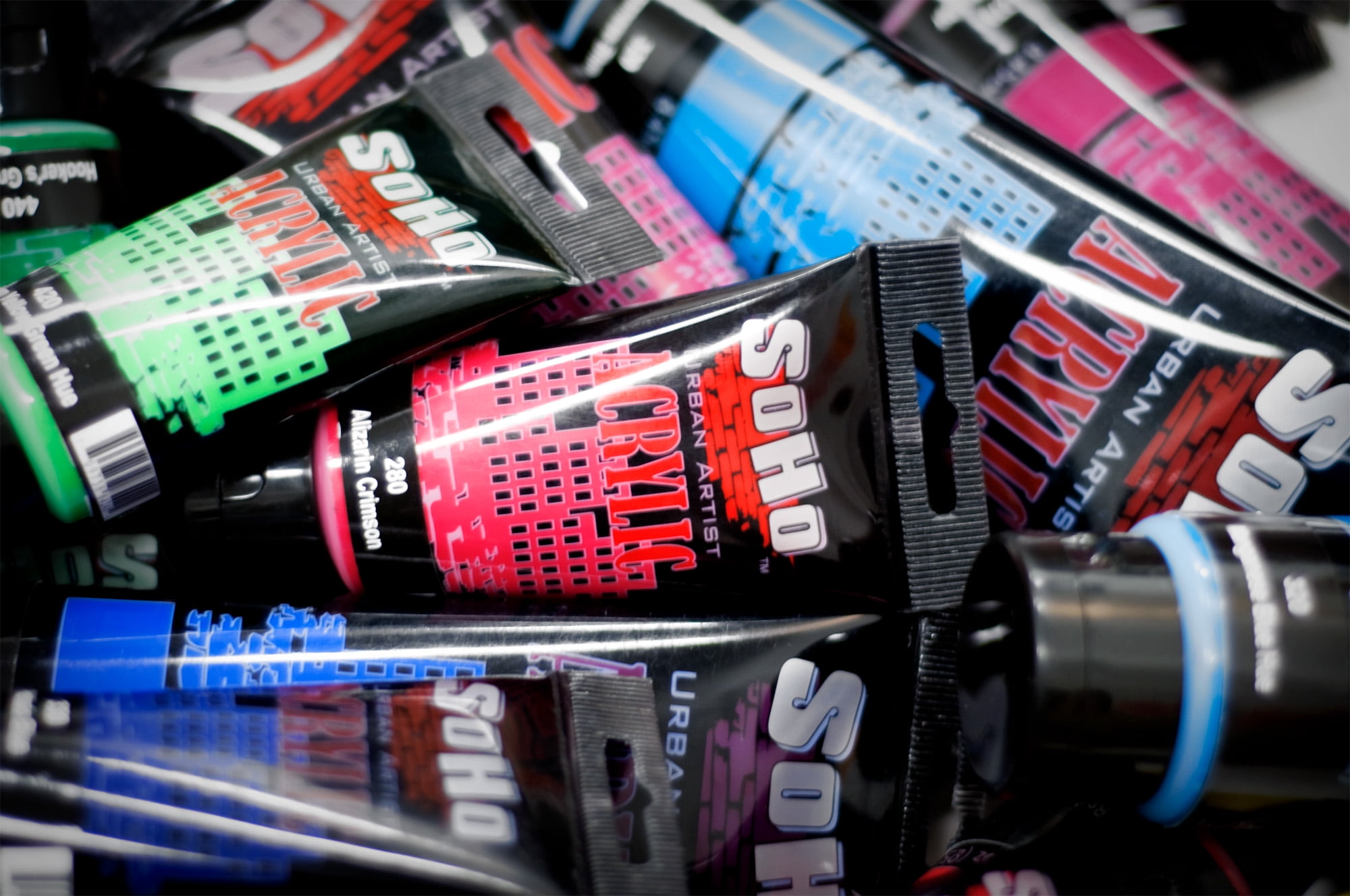 SoHo Urban Artist Heavy Body Acrylic Paint - Set of 5 - 75mL - Metallic - Thick, Rich Color, Excellent Coverage, Professional Quality - Artists Acrylic Paint