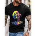 thumbnail image 3 of Men's T-Shirt Rainbow Paint Dripping Street Art Graffiti Skull Short Sleeve Casual Tee Classic Crew Neck T-Shirt for Men, S, 3 of 6
