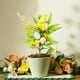 thumbnail image 5 of Decoración de huevos de Pascua de plástico verde de 15,7 pulgadas con diseño floral multicolor, ideal para primavera, ideal como jarrón de mesa festivo y ligero., 5 of 6