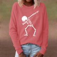 thumbnail image 2 of Sudadera con capucha de Halloween de manga larga informal suelta con estampado de cuello redondo para mujer Pompotops gfhjh3452, 2 of 4