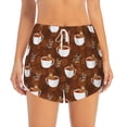thumbnail image 2 of Goofa Sloths Need More Coffee Printed Women 2 in 1 Running Shorts,Quick Dry Athletic Workout Shorts,High Waisted Athletic Shorts with Liner Pockets-Medium, 2 of 9