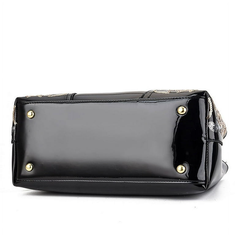 CoCopeaunts Handbag for Women Faux Patent Leather Clutch Bag