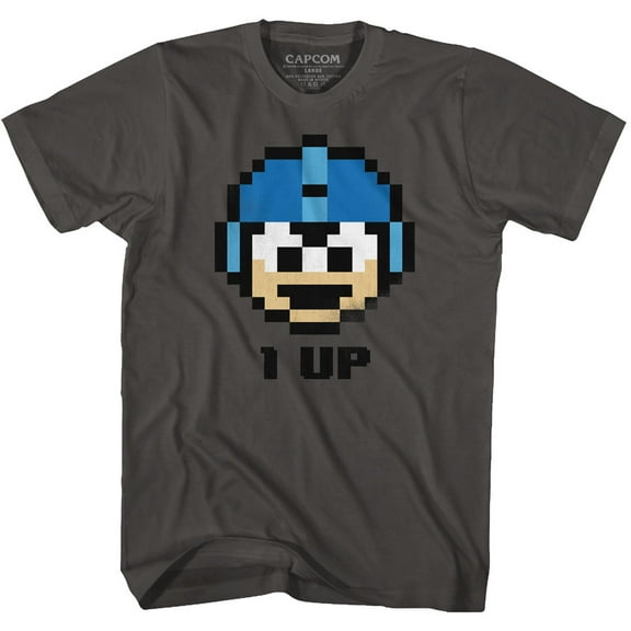 Mega Man One Up Smoke Adult T-Shirt
