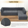 thumbnail image 5 of Williamspace 110.2"x72.8" Modular Sectional Sofa Couch Modern L Shaped Sponge Sofa Minimalist Upholstered Sofa Bed Comfy Couch for Living Room, Free Combination, Dark Grey, 5 of 7