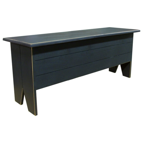 Contemporary Home Living 4' Distressed Black Modest and Rustic Comfortable Storage Bench