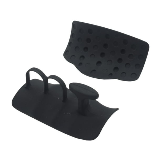 2 agarres para levantamiento de pesas, agarres flexibles antideslizantes para entrenamiento, barra de pesas sin dedos negro
