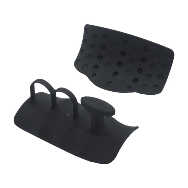 2 almohadillas de agarre para levantamiento de pesas, ergonómicas, antideslizantes y flexibles de silicona. negro
